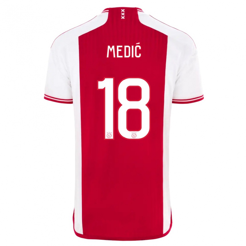 Niño Fútbol Camiseta Jakov Medic #18 Rojo Blanco 1ª Equipación 2023/24