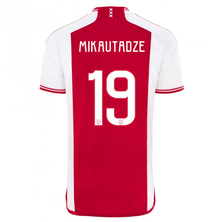 Niño Fútbol Camiseta Georges Mikautadze #19 Rojo Blanco 1ª Equipación 2023/24