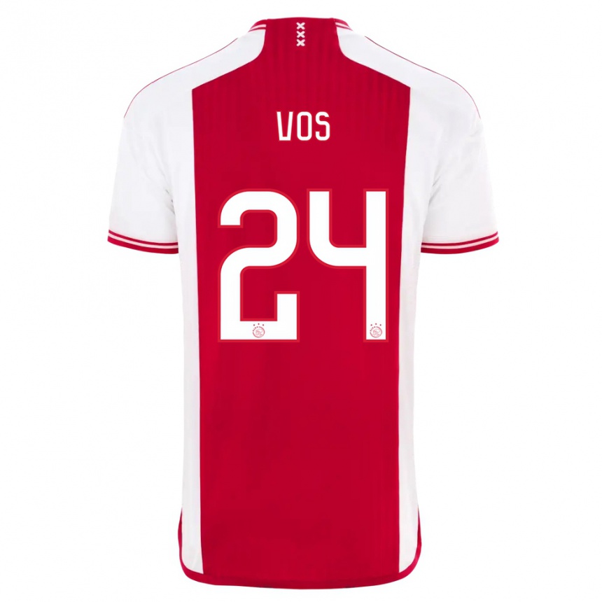 Niño Fútbol Camiseta Silvano Vos #24 Rojo Blanco 1ª Equipación 2023/24