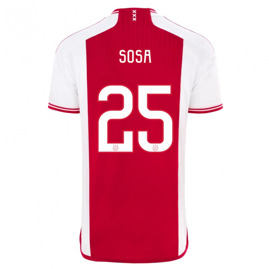 Niño Fútbol Camiseta Borna Sosa #25 Rojo Blanco 1ª Equipación 2023/24