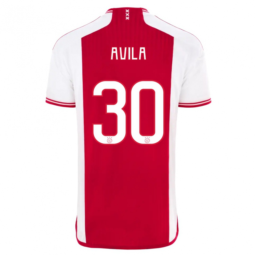 Niño Fútbol Camiseta Gastón Ávila #30 Rojo Blanco 1ª Equipación 2023/24