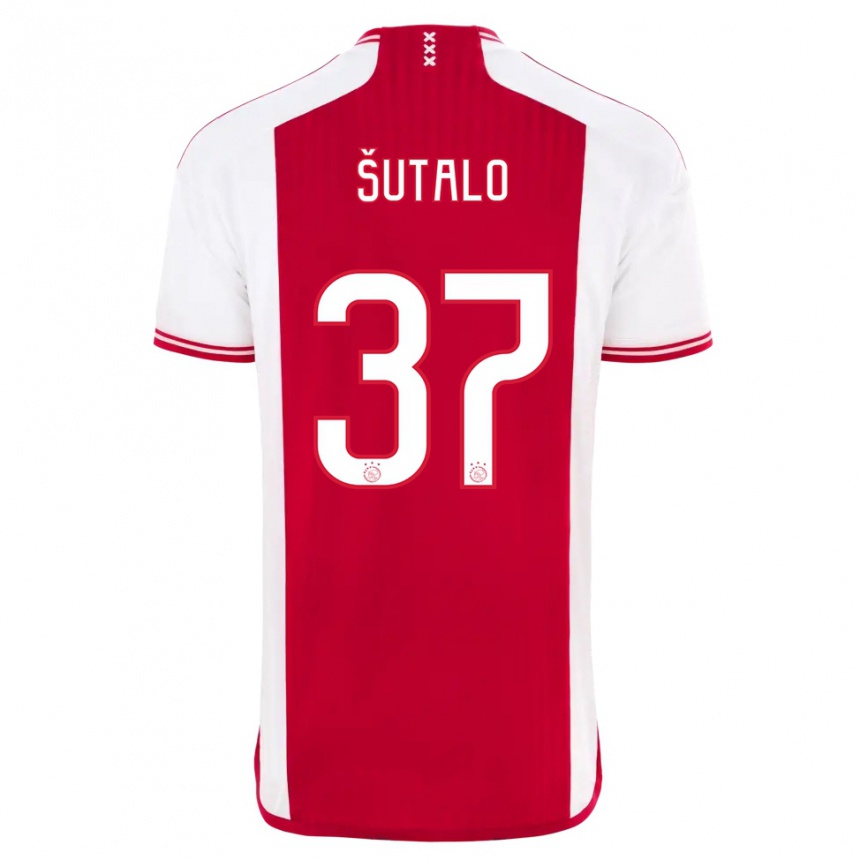 Niño Fútbol Camiseta Josip Sutalo #37 Rojo Blanco 1ª Equipación 2023/24