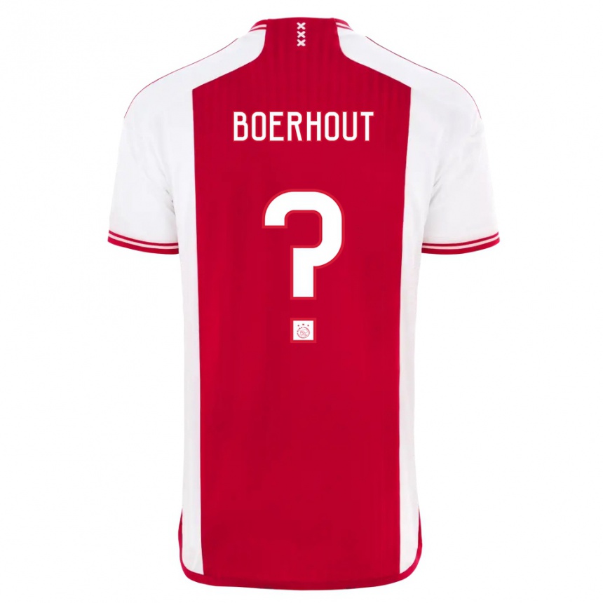 Niño Fútbol Camiseta Yoram Boerhout #0 Rojo Blanco 1ª Equipación 2023/24