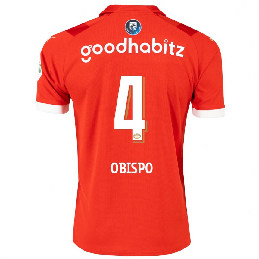 Niño Fútbol Camiseta Armando Obispo #4 Rojo 1ª Equipación 2023/24