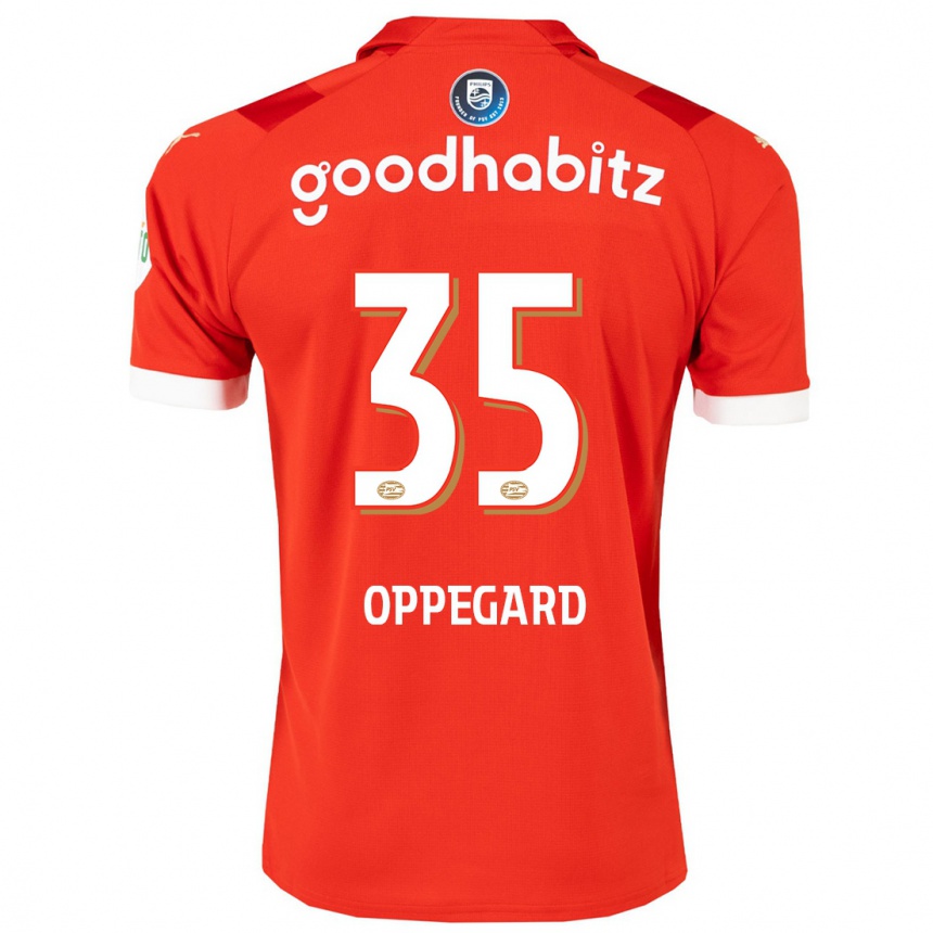 Niño Fútbol Camiseta Fredrik Oppegard #35 Rojo 1ª Equipación 2023/24