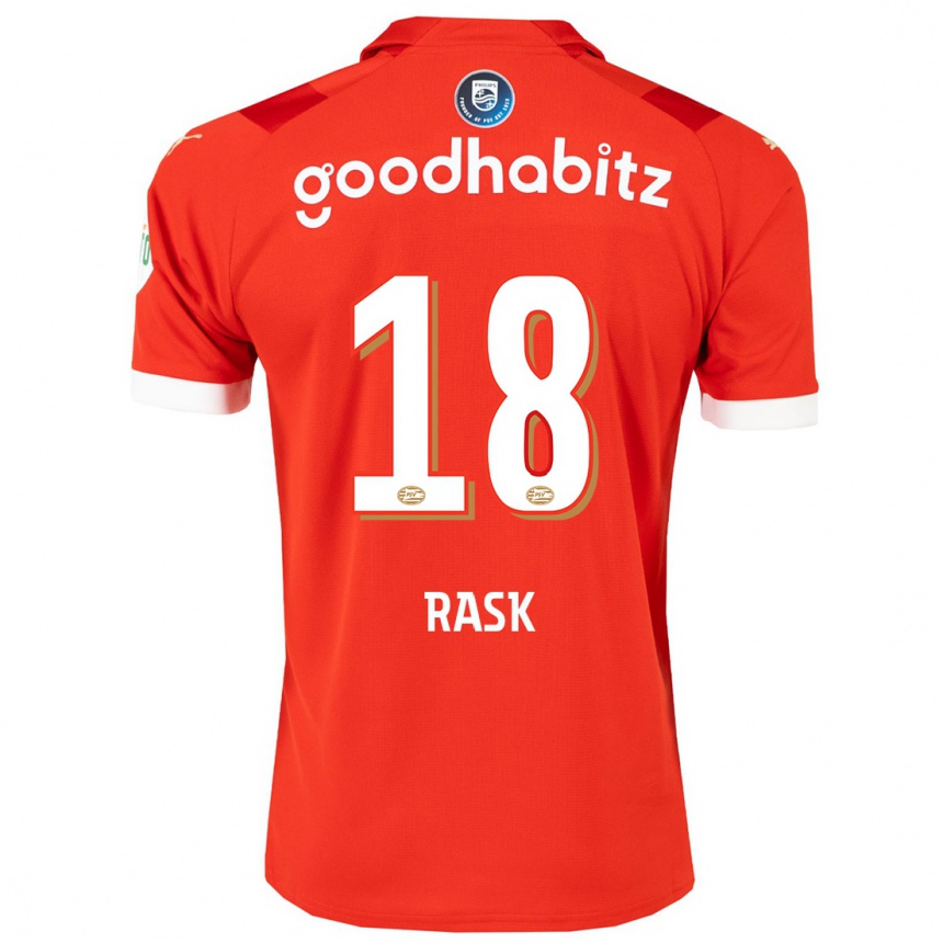 Niño Fútbol Camiseta Caroline Rask #18 Rojo 1ª Equipación 2023/24