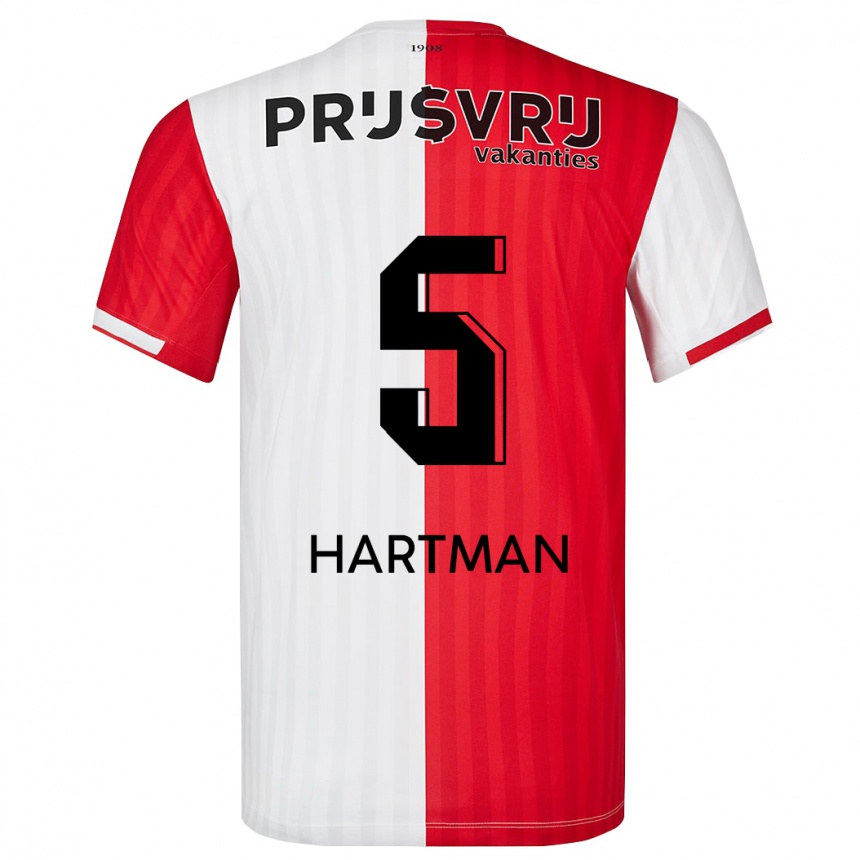 Niño Fútbol Camiseta Quilindschy Hartman #5 Rojo Blanco 1ª Equipación 2023/24