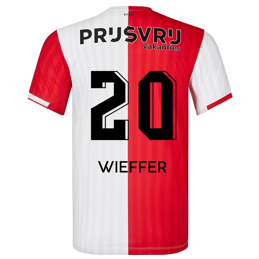 Niño Fútbol Camiseta Mats Wieffer #20 Rojo Blanco 1ª Equipación 2023/24