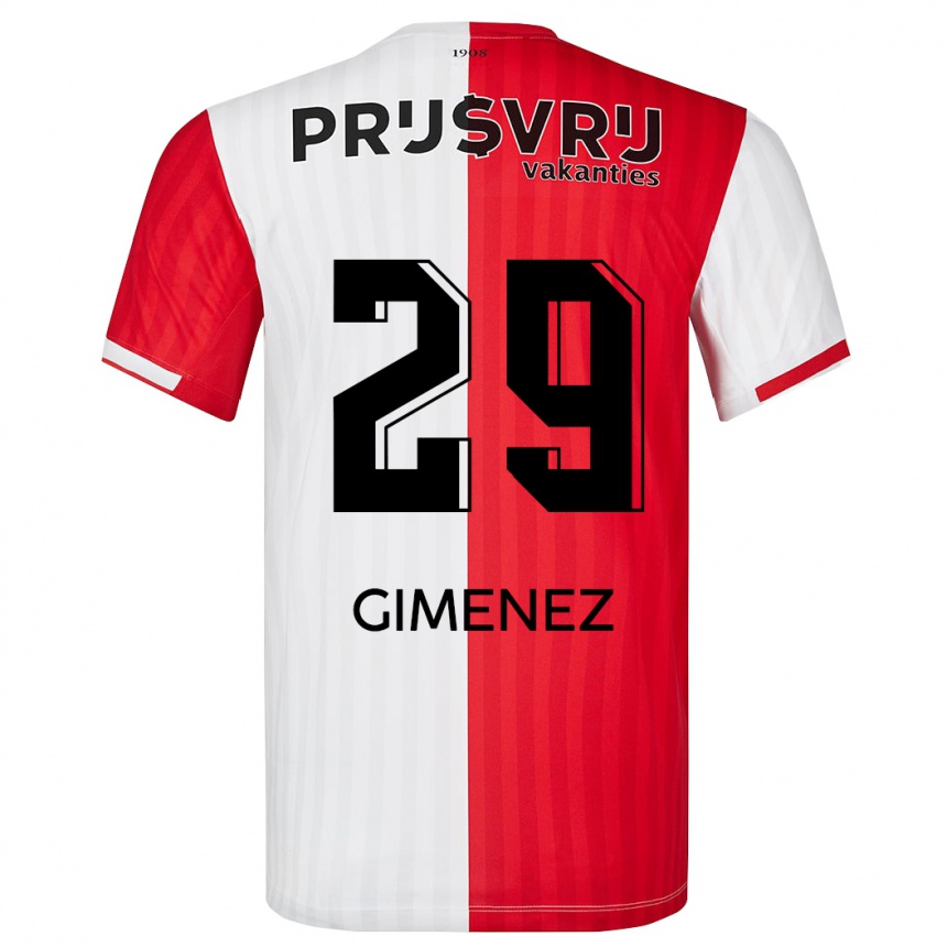 Niño Fútbol Camiseta Santiago Gimenez #29 Rojo Blanco 1ª Equipación 2023/24