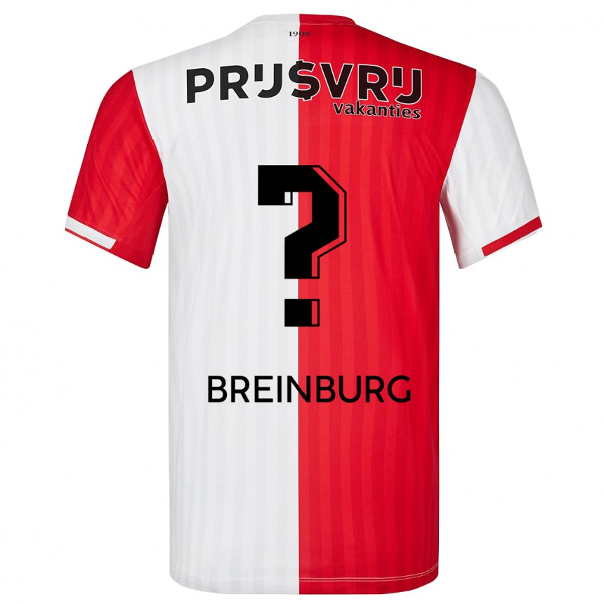 Niño Fútbol Camiseta Rainey Breinburg #0 Rojo Blanco 1ª Equipación 2023/24