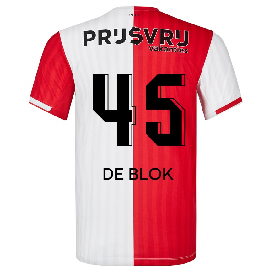 Niño Fútbol Camiseta Lars De Blok #45 Rojo Blanco 1ª Equipación 2023/24