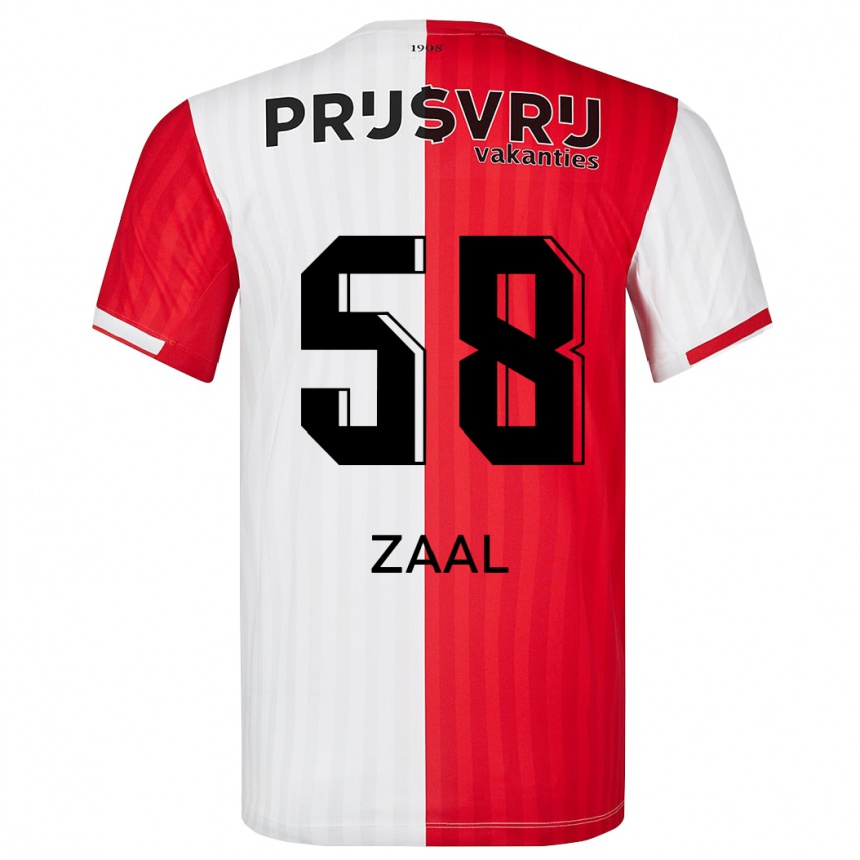 Niño Fútbol Camiseta Timo Zaal #58 Rojo Blanco 1ª Equipación 2023/24