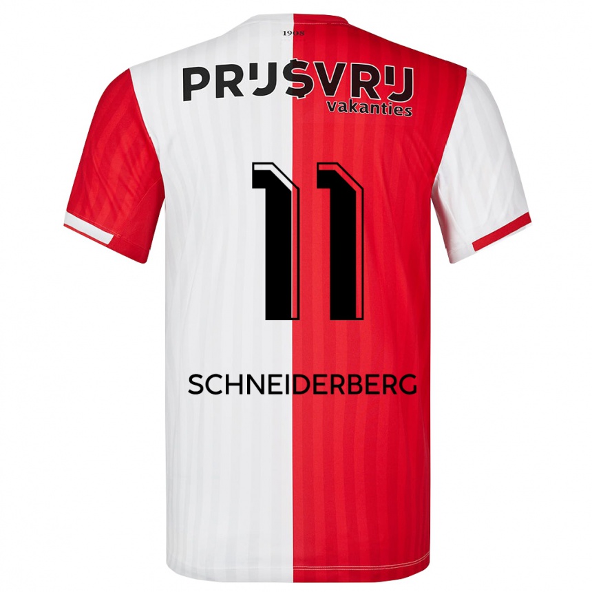 Niño Fútbol Camiseta July Schneiderberg #11 Rojo Blanco 1ª Equipación 2023/24