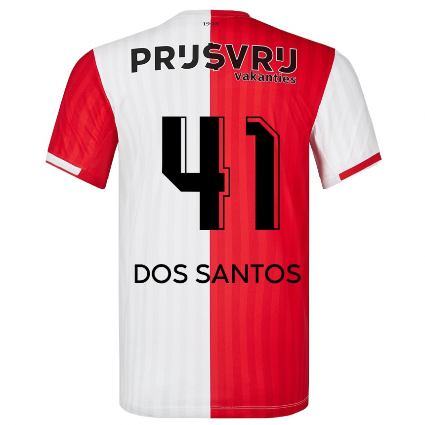 Niño Fútbol Camiseta Giuliany Ben-David Dos Santos #41 Rojo Blanco 1ª Equipación 2023/24