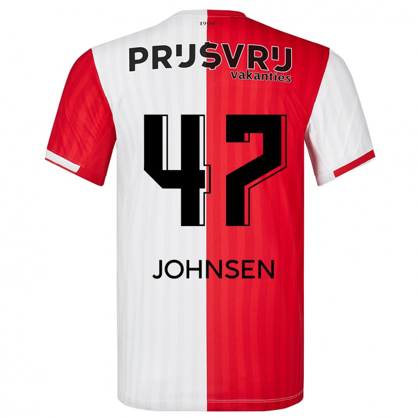 Niño Fútbol Camiseta Mikael Torset Johnsen #47 Rojo Blanco 1ª Equipación 2023/24