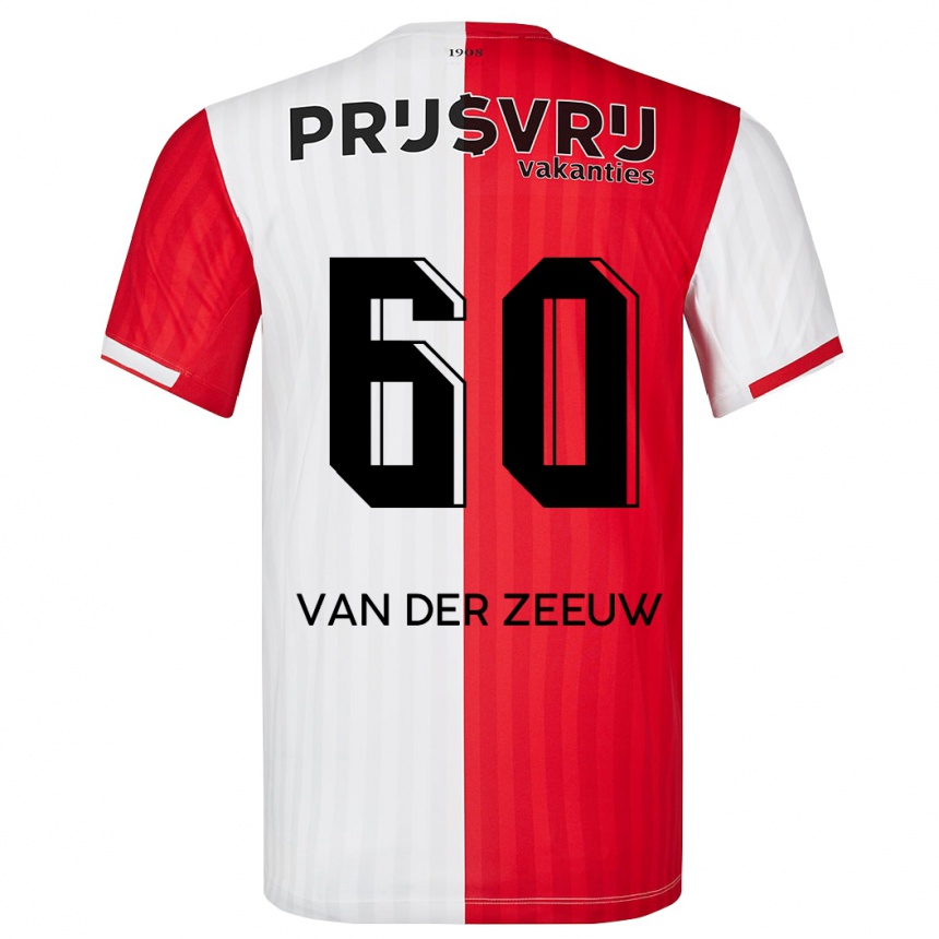 Niño Fútbol Camiseta Twan Van Der Zeeuw #60 Rojo Blanco 1ª Equipación 2023/24