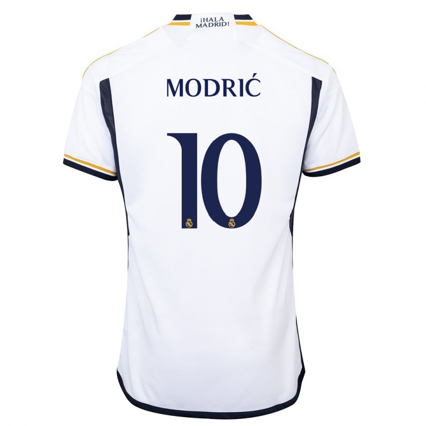 Niño Fútbol Camiseta Luka Modric #10 Blanco 1ª Equipación 2023/24