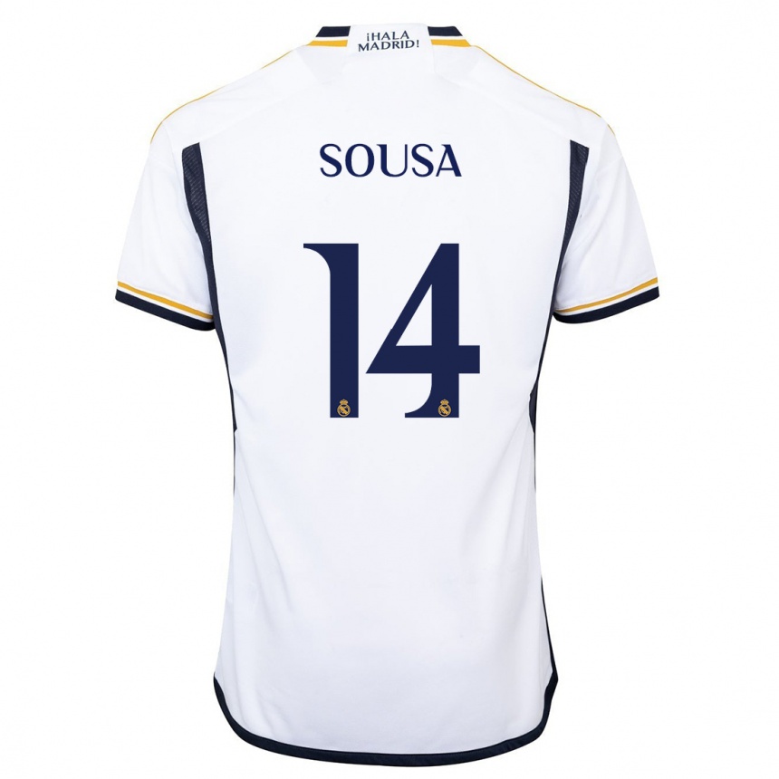 Niño Fútbol Camiseta Kathellen Sousa #14 Blanco 1ª Equipación 2023/24