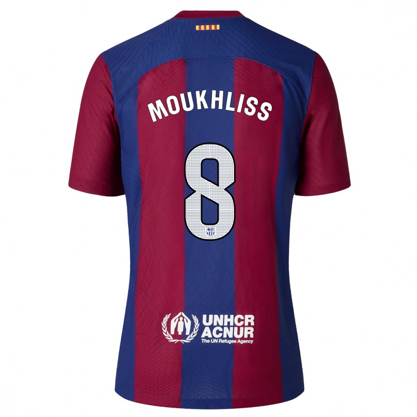 Niño Fútbol Camiseta Moha Moukhliss #8 Rojo Azul 1ª Equipación 2023/24