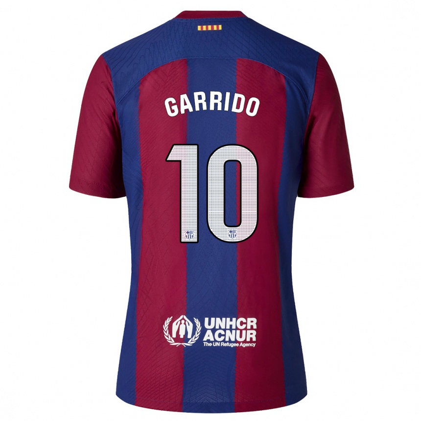 Niño Fútbol Camiseta Aleix Garrido #10 Rojo Azul 1ª Equipación 2023/24