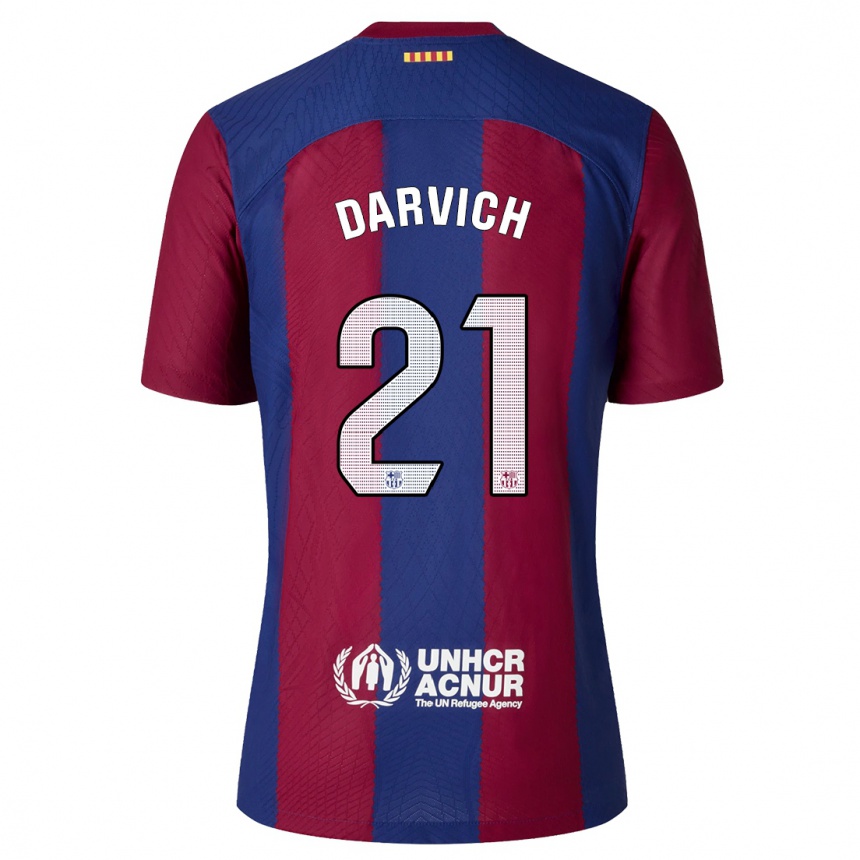 Niño Fútbol Camiseta Noah Darvich #21 Rojo Azul 1ª Equipación 2023/24