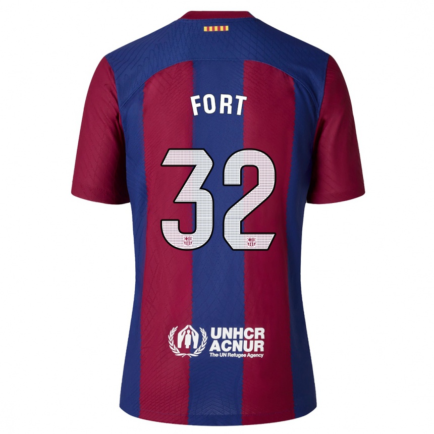 Niño Fútbol Camiseta Héctor Fort #32 Rojo Azul 1ª Equipación 2023/24