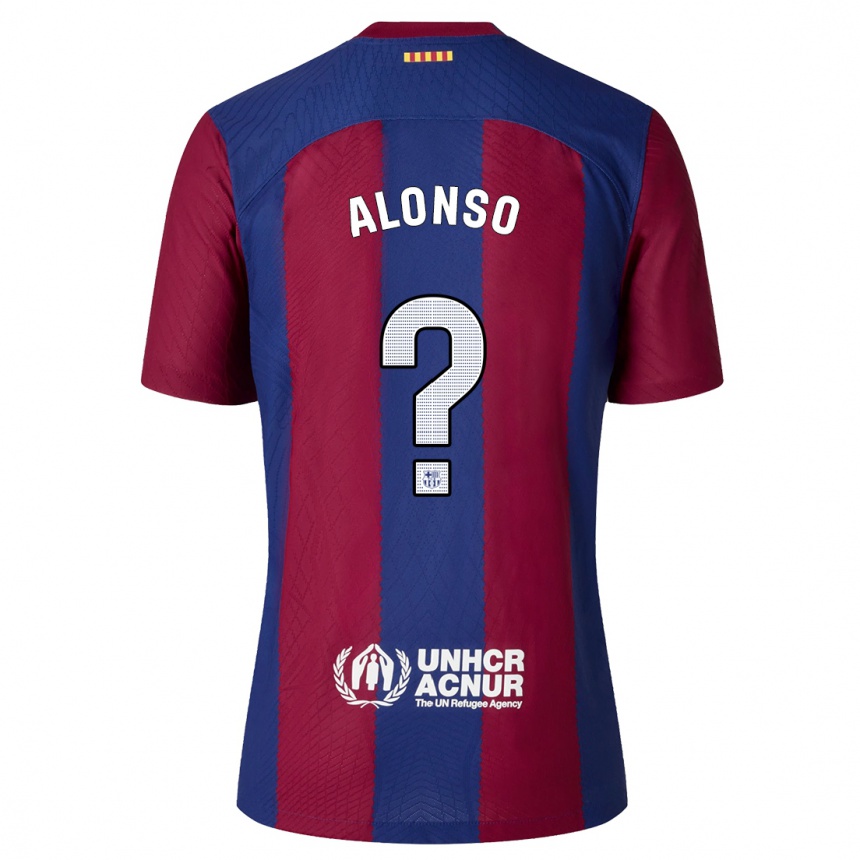 Niño Fútbol Camiseta Aáron Alonso #0 Rojo Azul 1ª Equipación 2023/24