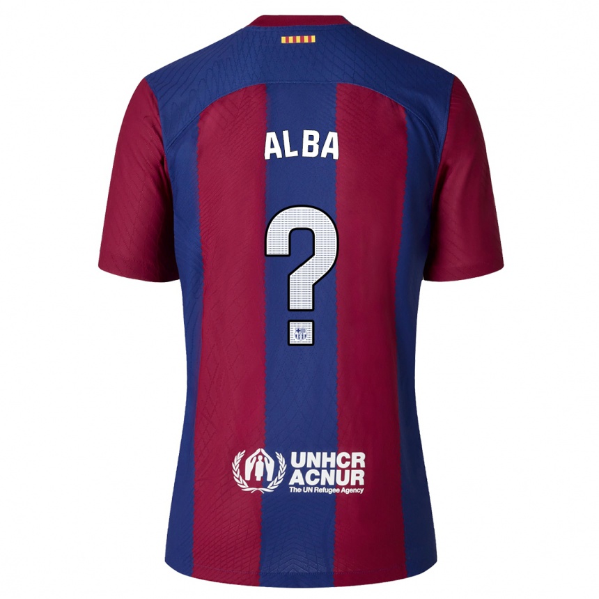 Niño Fútbol Camiseta Javi Alba #0 Rojo Azul 1ª Equipación 2023/24