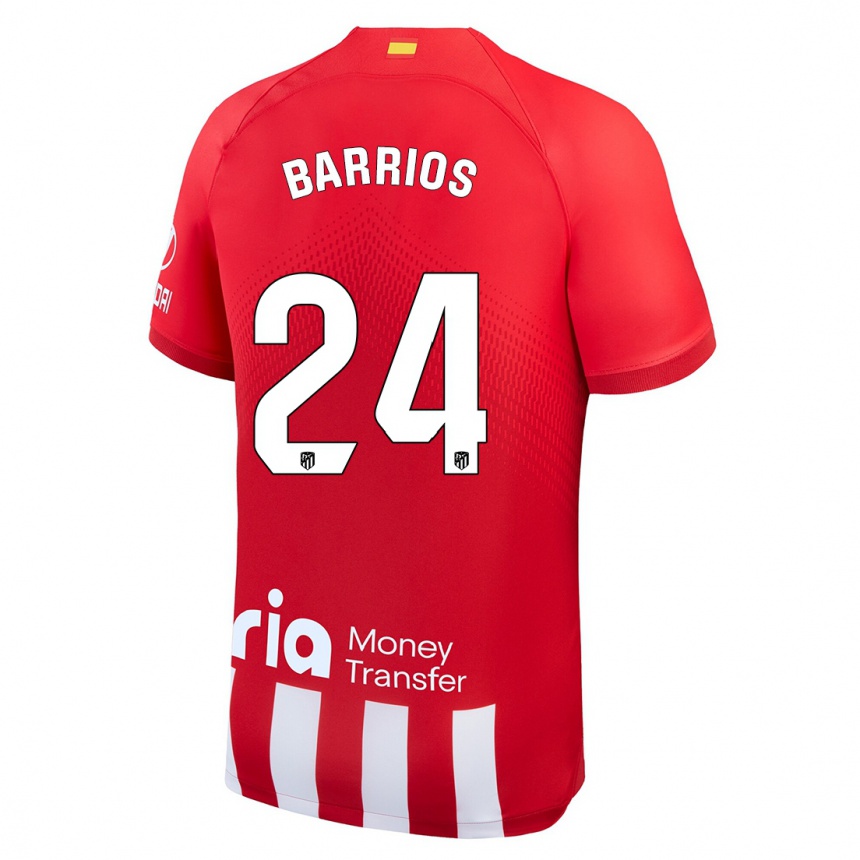 Niño Fútbol Camiseta Pablo Barrios #24 Rojo Blanco 1ª Equipación 2023/24