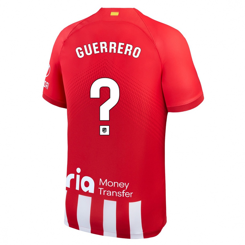 Niño Fútbol Camiseta Sergio Guerrero #0 Rojo Blanco 1ª Equipación 2023/24