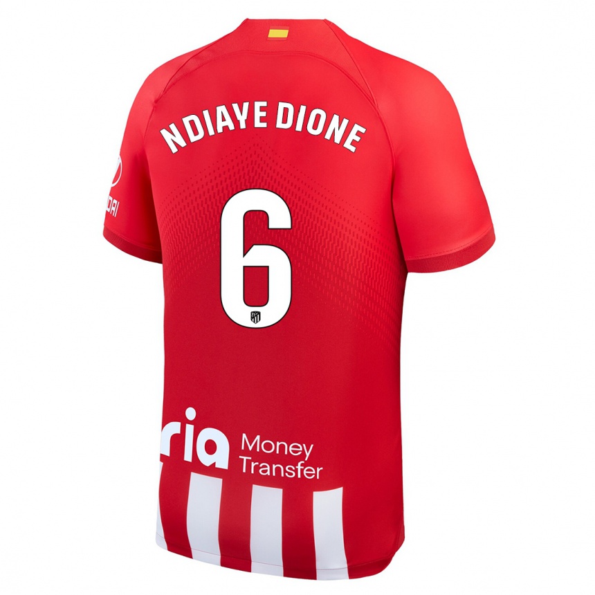 Niño Fútbol Camiseta Assane Ndiaye Dione #6 Rojo Blanco 1ª Equipación 2023/24