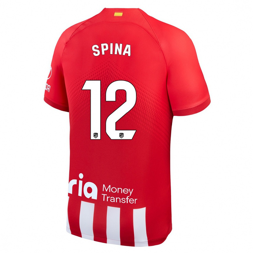 Niño Fútbol Camiseta Gerónimo Spina #12 Rojo Blanco 1ª Equipación 2023/24