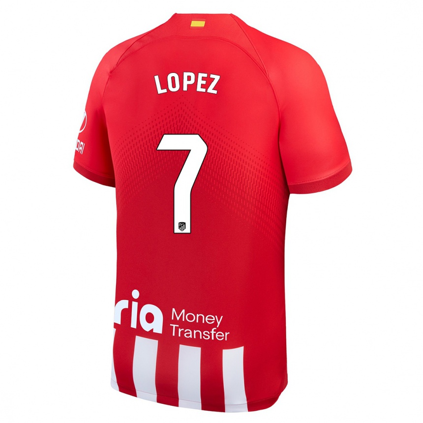 Niño Fútbol Camiseta Maitane Lopez #7 Rojo Blanco 1ª Equipación 2023/24