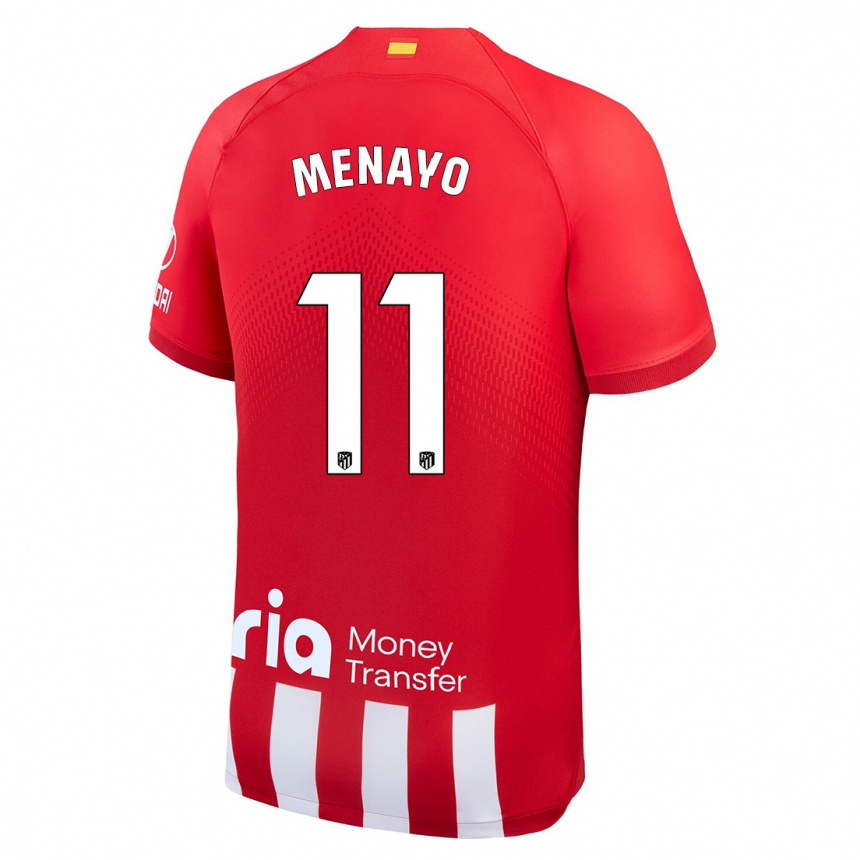 Niño Fútbol Camiseta Carmen Menayo #11 Rojo Blanco 1ª Equipación 2023/24