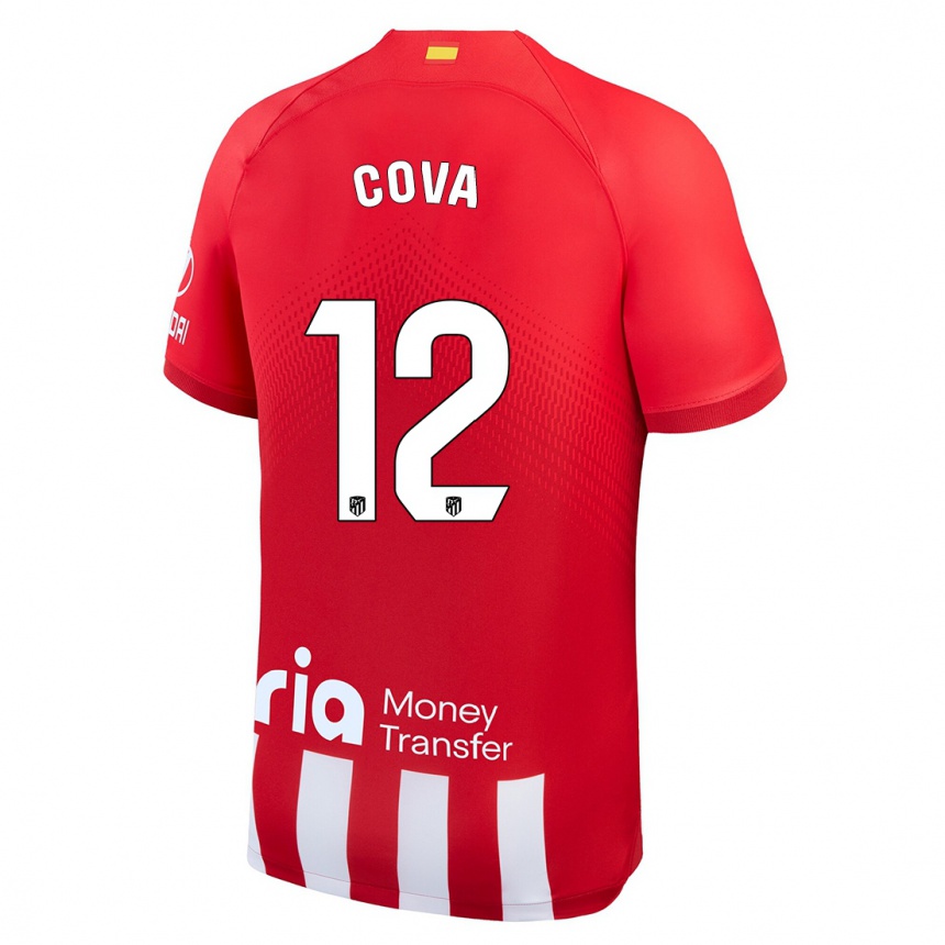 Niño Fútbol Camiseta Adrian Cova #12 Rojo Blanco 1ª Equipación 2023/24