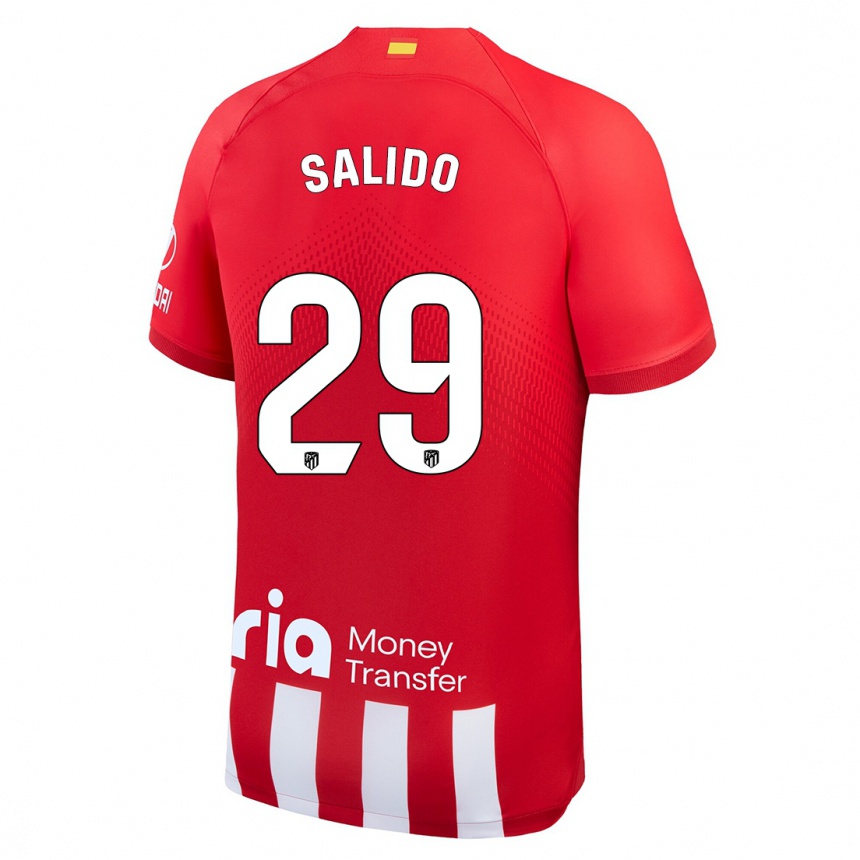 Niño Fútbol Camiseta Alberto Salido #29 Rojo Blanco 1ª Equipación 2023/24