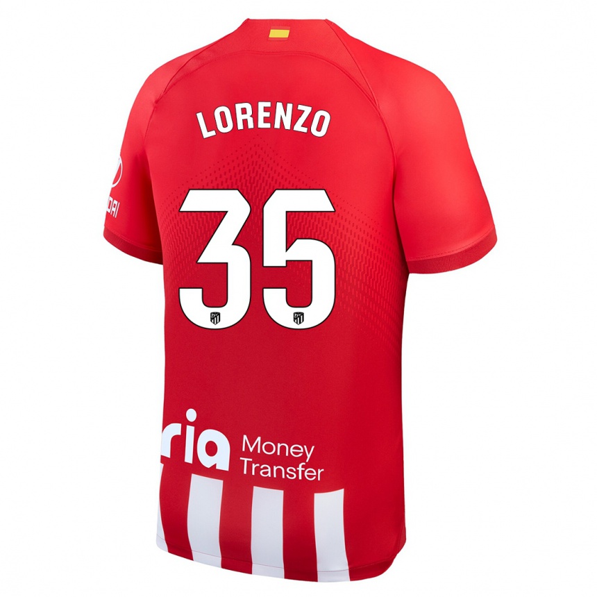 Niño Fútbol Camiseta Diego Lorenzo #35 Rojo Blanco 1ª Equipación 2023/24