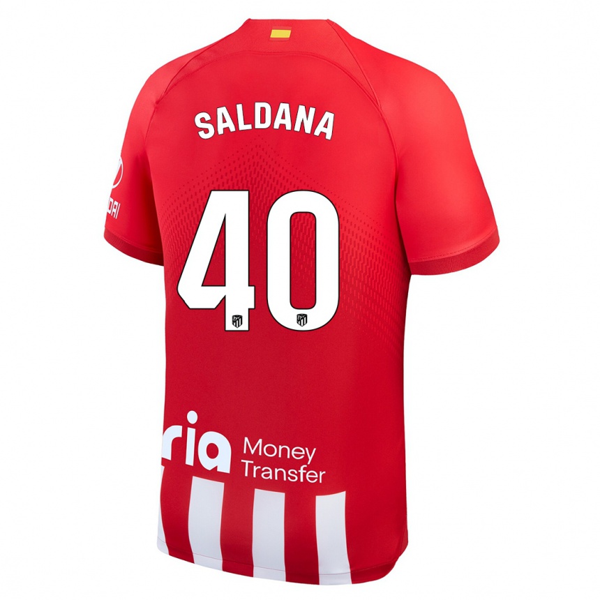 Niño Fútbol Camiseta Jose Saldana #40 Rojo Blanco 1ª Equipación 2023/24