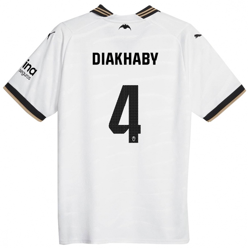 Niño Fútbol Camiseta Mouctar Diakhaby #4 Blanco 1ª Equipación 2023/24