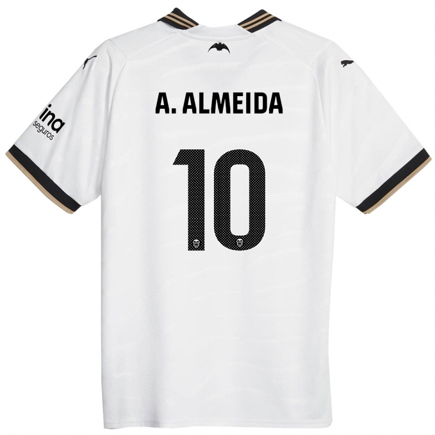 Niño Fútbol Camiseta André Almeida #10 Blanco 1ª Equipación 2023/24