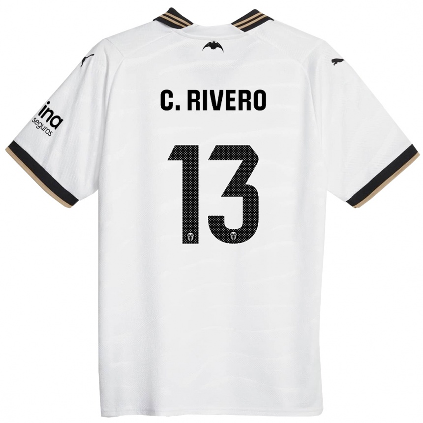 Niño Fútbol Camiseta Cristian Rivero #13 Blanco 1ª Equipación 2023/24