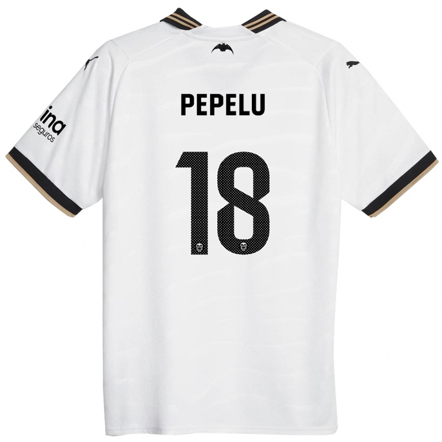Niño Fútbol Camiseta Pepelu #18 Blanco 1ª Equipación 2023/24
