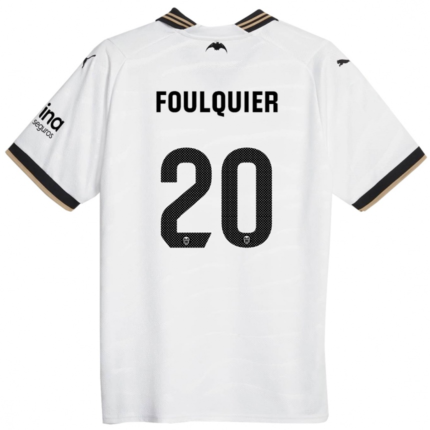 Niño Fútbol Camiseta Dimitri Foulquier #20 Blanco 1ª Equipación 2023/24