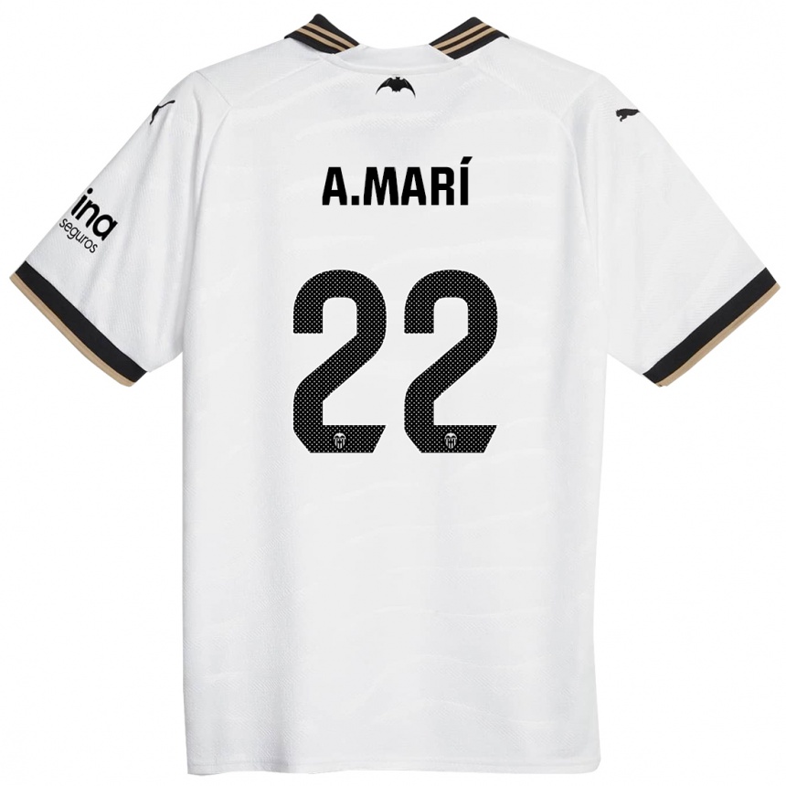 Niño Fútbol Camiseta Alberto Marí #22 Blanco 1ª Equipación 2023/24