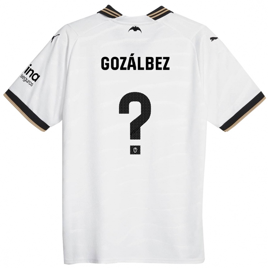 Niño Fútbol Camiseta Pablo Gozálbez #0 Blanco 1ª Equipación 2023/24