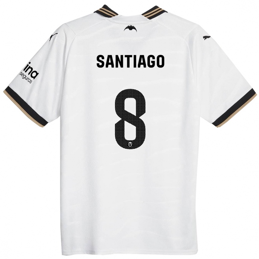 Niño Fútbol Camiseta Yellu Santiago #8 Blanco 1ª Equipación 2023/24