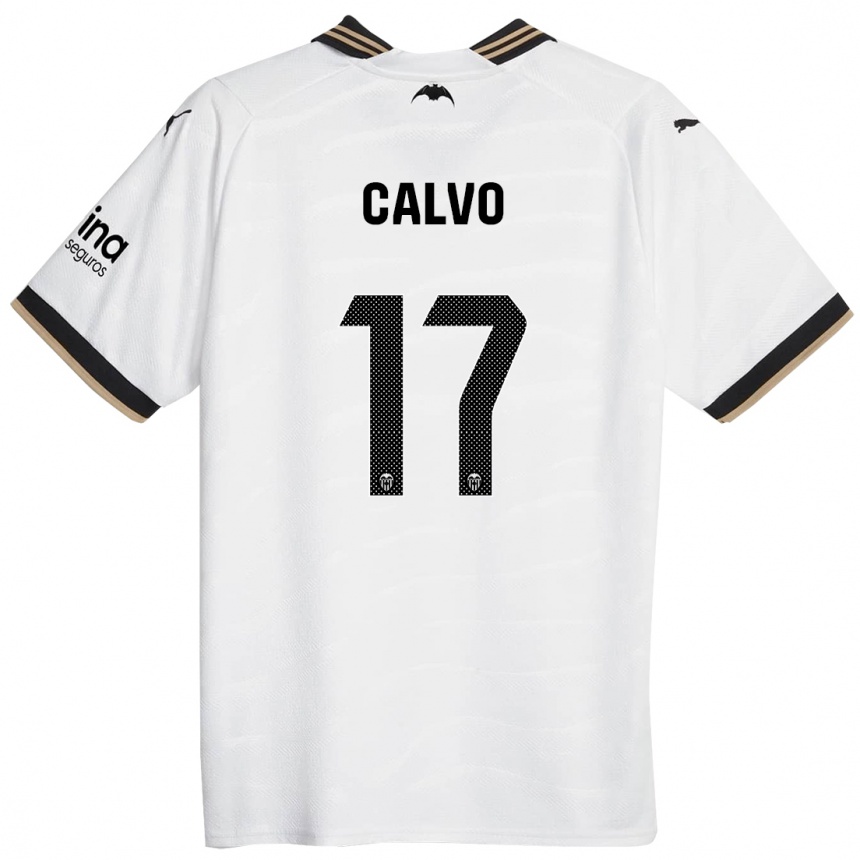 Niño Fútbol Camiseta Borja Calvo #17 Blanco 1ª Equipación 2023/24