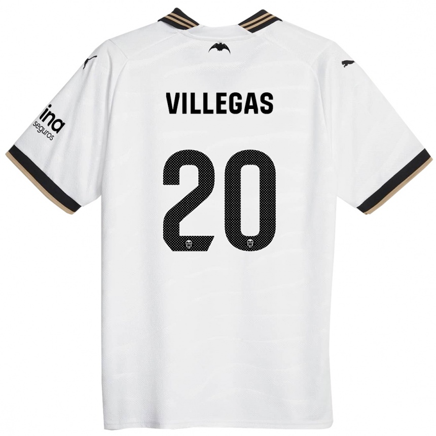 Niño Fútbol Camiseta Noelia Villegas #20 Blanco 1ª Equipación 2023/24