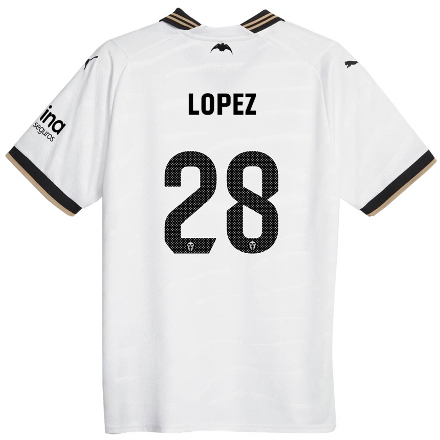 Niño Fútbol Camiseta Saray Lopez #28 Blanco 1ª Equipación 2023/24