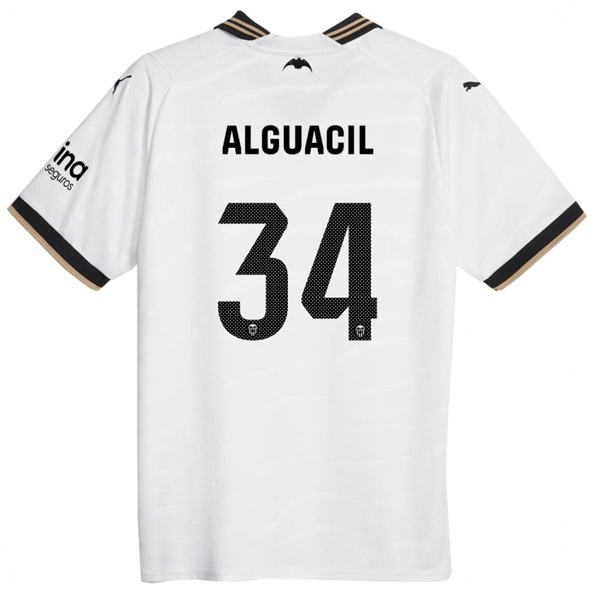 Niño Fútbol Camiseta Ainhoa Alguacil #34 Blanco 1ª Equipación 2023/24